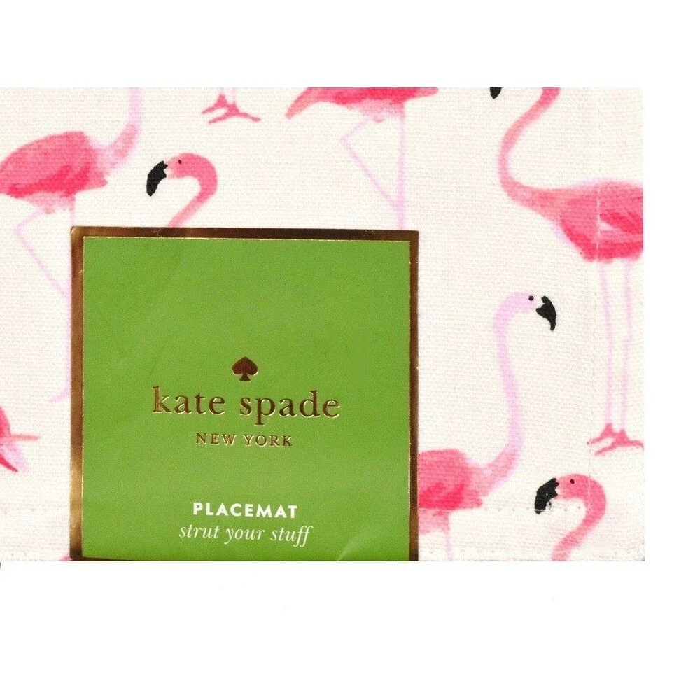 Kate Spade Pink Flamingos Fabric Placemats Flamingo Strut Your Stuff Set of 4